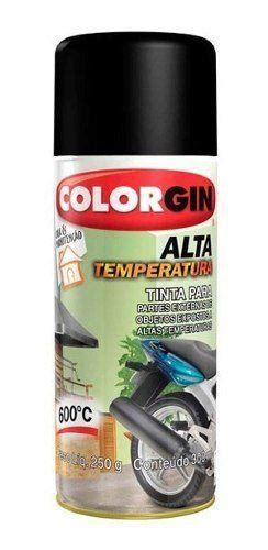 Tinta Spray Colorgin Alta Temperatura Preto Fosco 5722 350ml Tinta