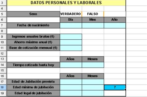 Plantilla Excel Calculo De Jubilaci N Descargar Gratis
