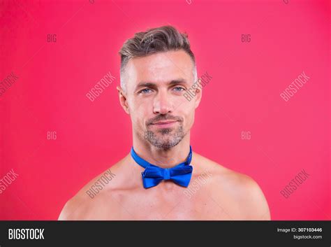 Bow Tie Only Man Image Photo Free Trial Bigstock