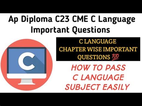 Ap Diploma C St Year Cme C Language Important Questions C Language