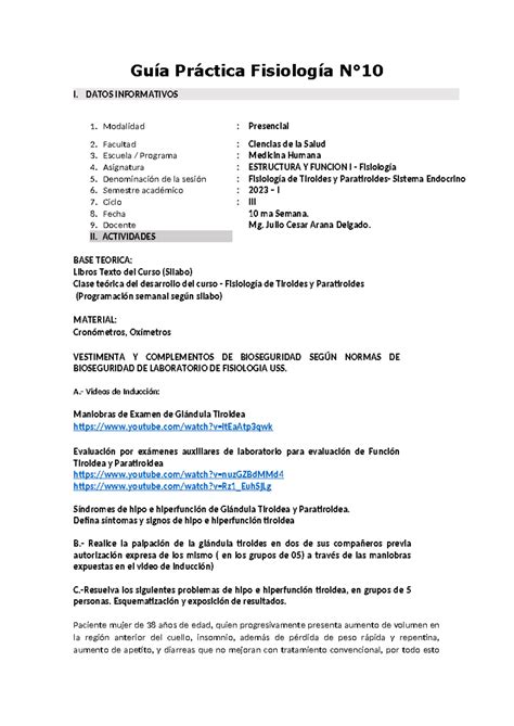 Guía Práctica N 10 Fisiologia 23 1 Guía Práctica Fisiología N I