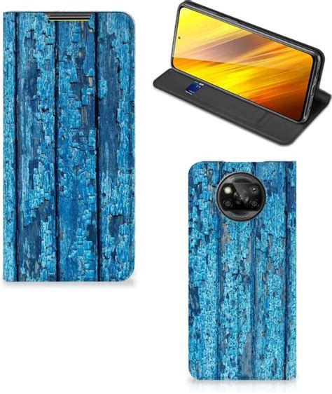 Telefoonhoesje Xiaomi Poco X3 Poco X3 Pro Magnet Case Wood Blue Bol