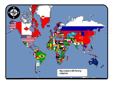 World map created in MS paint (updated) : r/mspaintflags