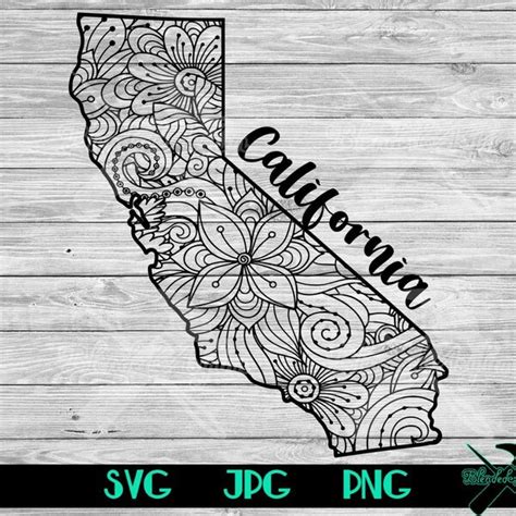 Floral California Svg Etsy