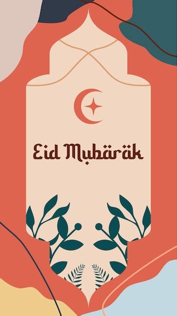 Eid Mubarak Moderno Y Ramadan Kareem Elemento Y Plantilla De Tarjeta