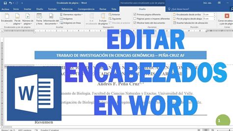 Cómo Hacer Un Encabezado En Word Youtube