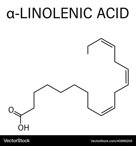 Alpha Linolenic Acid Skeletal Formula Royalty Free Vector