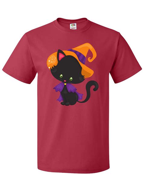 Inktastic Halloween Cat Cute Cat Black Cat Witch Hat T Shirt