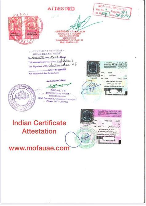 Indian Attestation Uae Embassy Mofa Attestation Uae