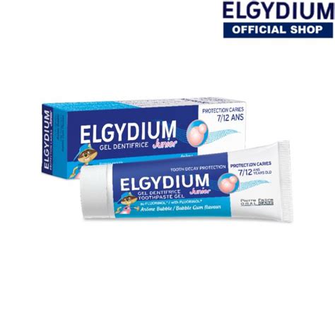 ELGYDIUM JUNIOR BUBBLE GUM Toothpaste 50ml 7 12 Years Buy 2 Tubes