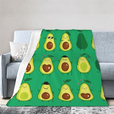 Ocsxa Flannel Fleece Cartoon Fruit Print Throw Blanket Lightweight