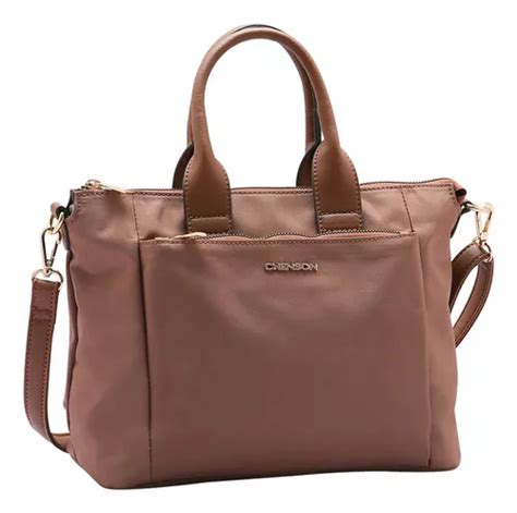 Bolsa Feminina Chenson Transversal Microfibra Original Cor Café