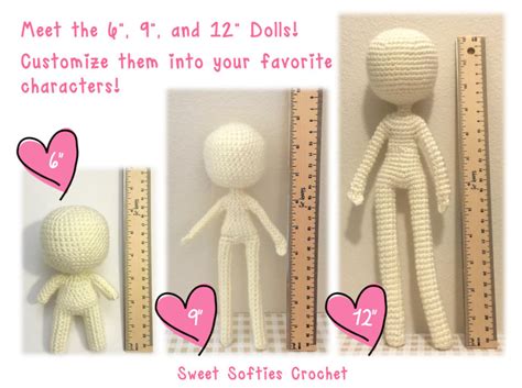 6 Chibi Doll Base Amigurumi Crochet Pattern For Custom Etsy