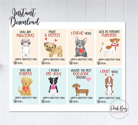 Dog Valentine Cards Printable Puppy Valentine's Card - Etsy