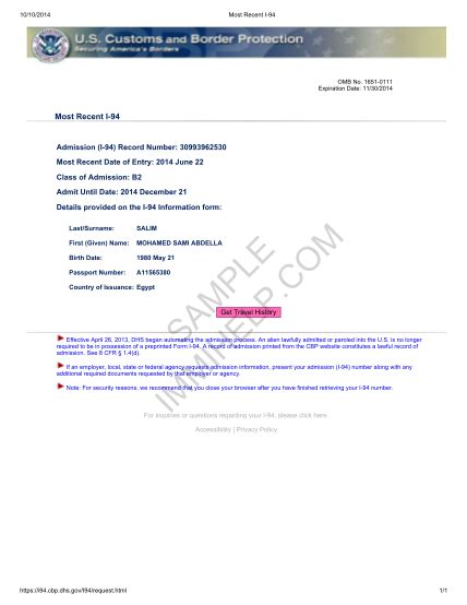 17 I 94 Form Sample Free To Edit Download And Print Cocodoc