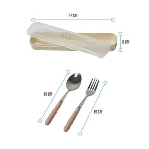 Металлические столовые приборы в футляре «ECO» — розовые