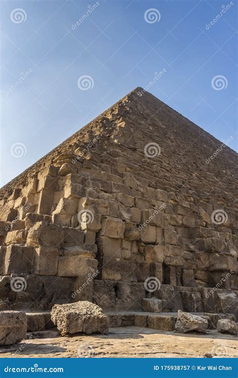 Bottom Up View Of The Great Pyramid Of Giza Stock Image Image Of