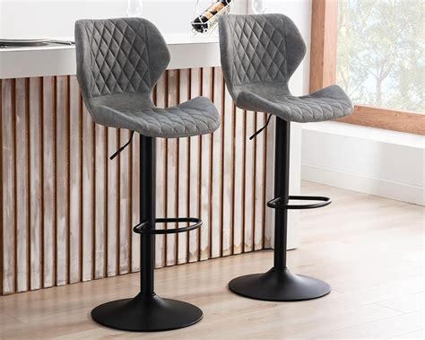 Amazon CIMOTA Swivel Adjustable Leather Bar Stools Set Of 2 Modern