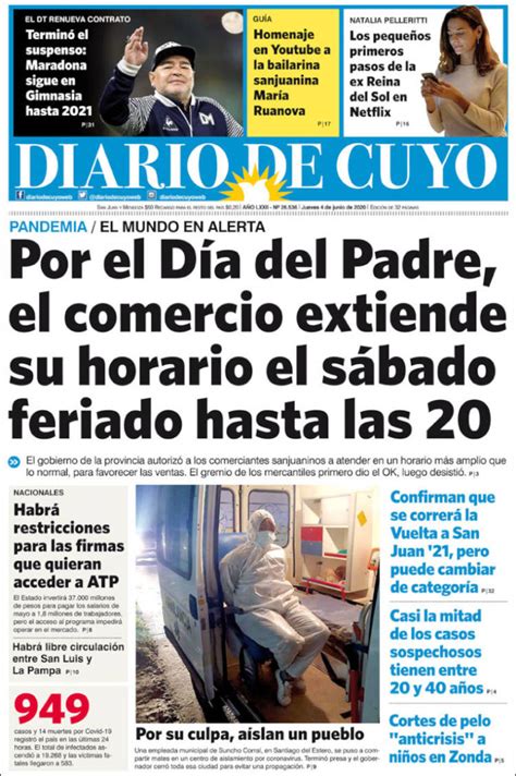 Newspaper Diario De Cuyo Argentina Newspapers In Argentina Thursday