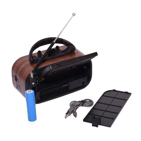 Radio Portabil Retro Cu Panou Solar Si Bluetooth USB Card TF FM