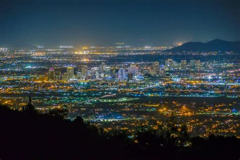 Phoenix Cityscape At Night Stock Image Image Of Downtown 101998407