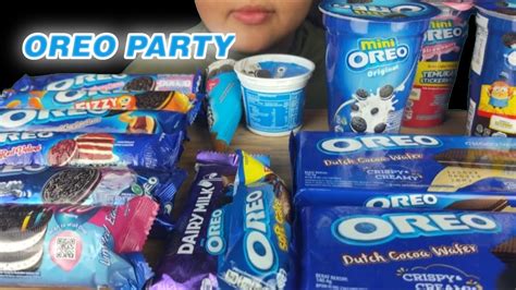 ASMR OREO PARTY OREO ICE CREAM OREO WAFER COOKIES OREO BIRTHDAY CAKE