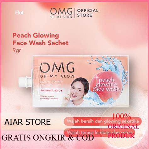 Jual NEW OMG Oh My Glow Peach Glowing Face Wash 9g SACHET Shopee