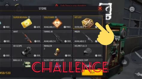 Free Fire BR Rank Match Bonty Hit List Challenge Very Critical