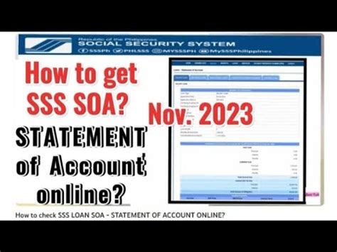 How To Get Sss Soa Statement Of Account Online New Update Nov