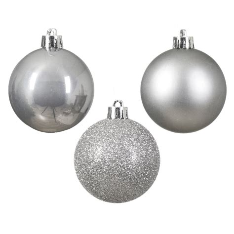 Er Set Weihnachtskugeln D Mm New Alpine Silber Baumschmuck