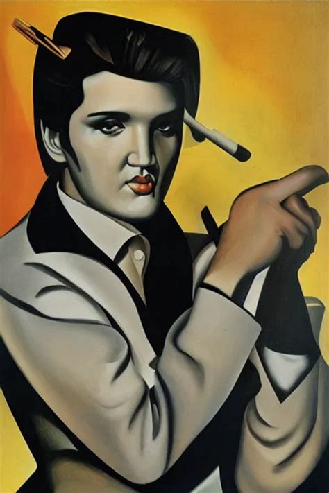 Portrait Of Elvis Presley By Tamara De Lempicka Stable Diffusion