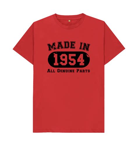 Birthday T Shirt Made In 1954 All Genuine Parts