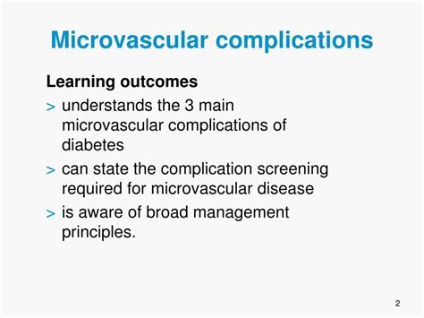 PPT - Microvascular complications PowerPoint Presentation, free ...