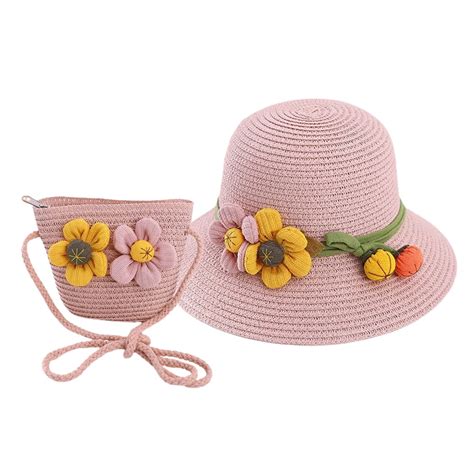 56 58cm Hat Circumference Female Flower Straw Hat Summer Hat Straw Bag