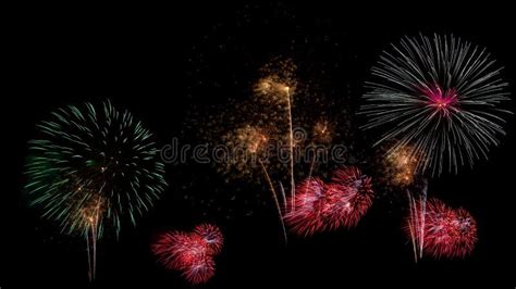 Fireworks on Black Background Stock Photo - Image of colorful ...