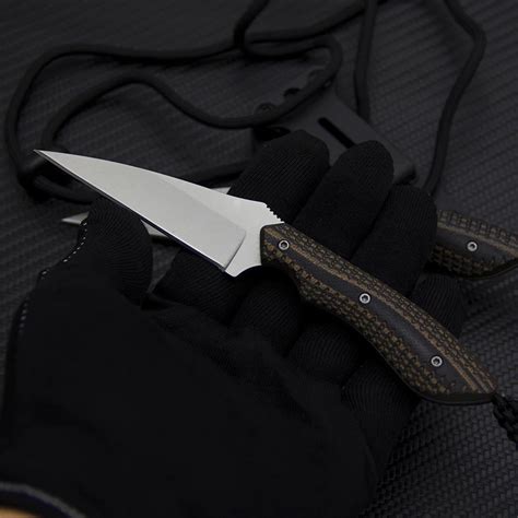 Полный Тан Тактический шейный нож 8Cr13Mov EDC Универсальный нож с ...