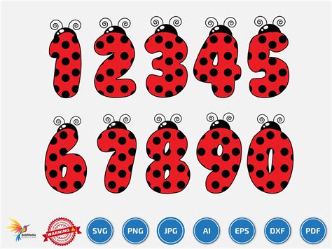 Ladybug Font Svg Ttf Alphabet Letters Ttf Bug Pattern Svg Bug Numbers