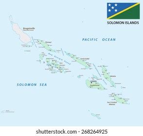 Vector Illustration Solomon Islands Regions Map Stock Vector Royalty