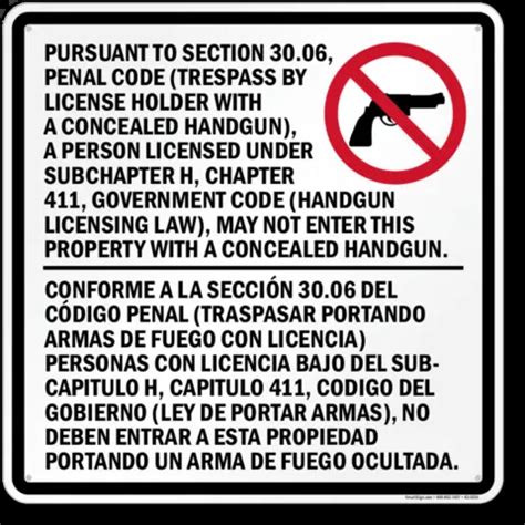 30 06 Signs And Concealed Carry Restrictions