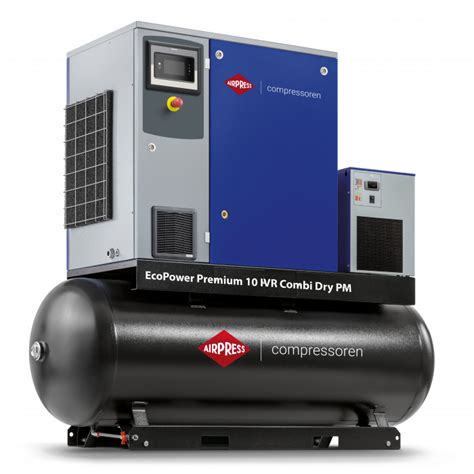 Schroefcompressor 10 Combi Dry PM IVR EcoPower Premium Serie Airpress