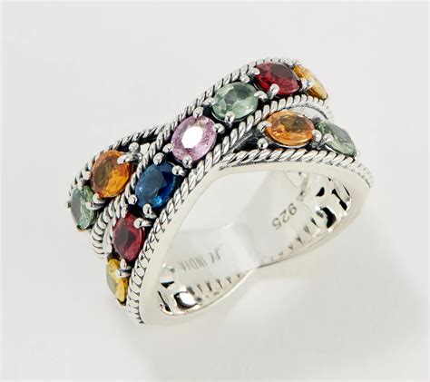 Artisan Crafted By Robert Manse Multi Sapphire Ring Sterling Silver