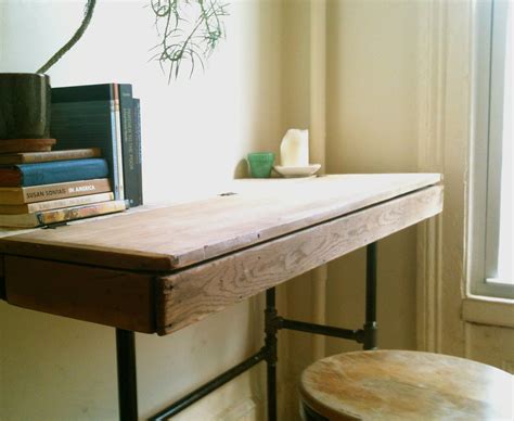 Reclaimed Wood Writing Desk with Antique Salvaged Box