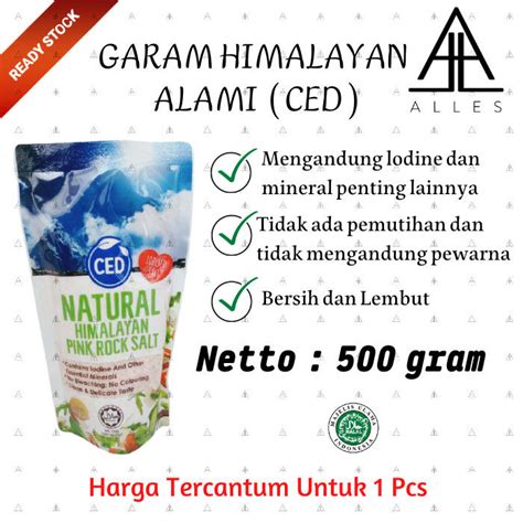 Garam Himalayan CED Natural Himalayan Pink Rock Salt 500 Gram Lazada