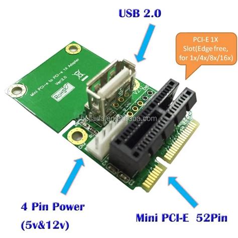 미니 Pci E Mpcie Pci 익스프레스 Pcie 1x 슬롯 어댑터 컨버터 라이저 카드 Usb 20 커넥터 Buy 미니