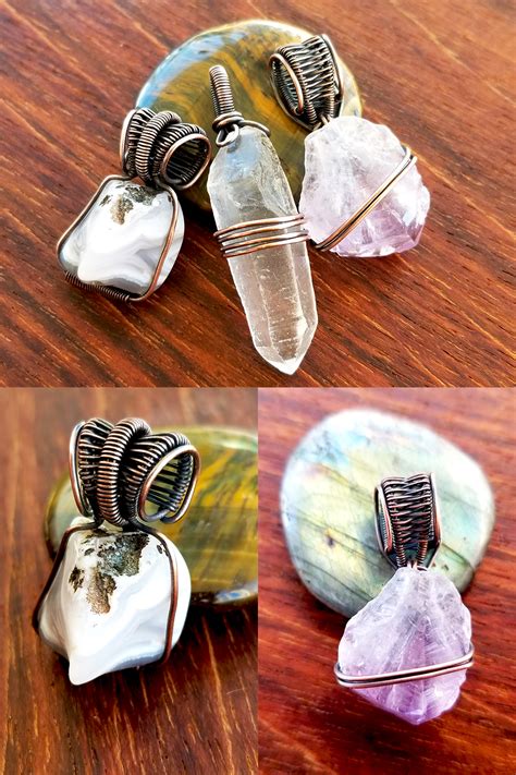 3 Different Ways To Wire Wrap Stones Wire Wrapping Irregular Etsy