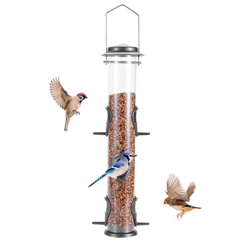 Buy MIXXIDEA Metal Tube Bird Feeders For Outdoors Hanging Bird Feeders