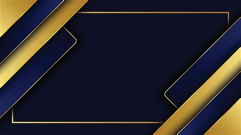 Luxury And Elegant Golden Line With Dark Navy Blue Template Background