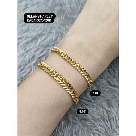 Jual Gelang Emas Asli Kadar 875 Model Sisik Naga Shopee Indonesia