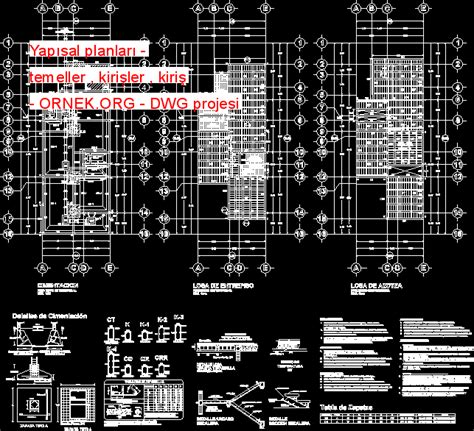 Yap Sal Planlar Temeller Kiri Ler Kiri Dwg Projesi Autocad Hot