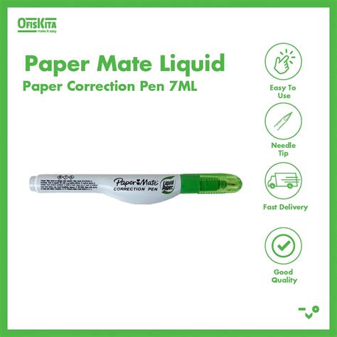 Ofiskita Paper Mate Liquid Paper Correction Pen Ml